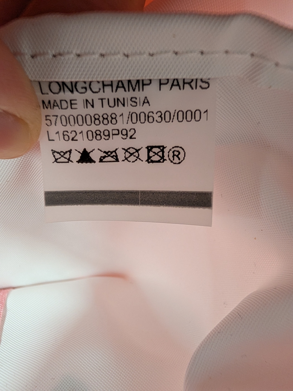 Longchamp Le Pliage Small Pink Nylon Tote with Brown Leather Trim - Picture 7 of 12